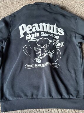 Peanuts Black & White Skate Service Shirt Jacket